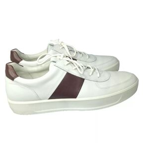ECCO Soft 8 Leather Sneakers Men's Size 12 White & Brown